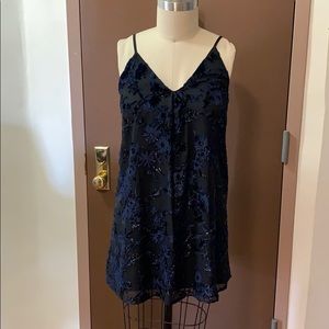 Alice & Olivia velvet burnout and lurex mini dress